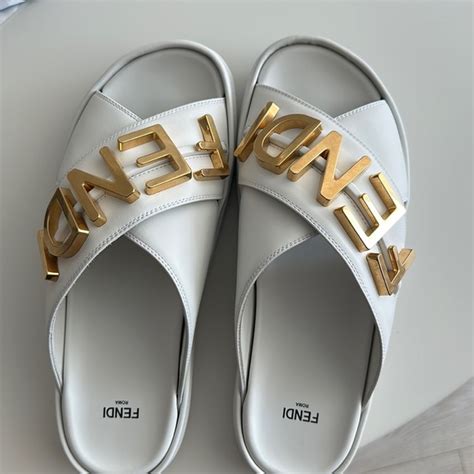 fendi slides white|fendi slides cheap.